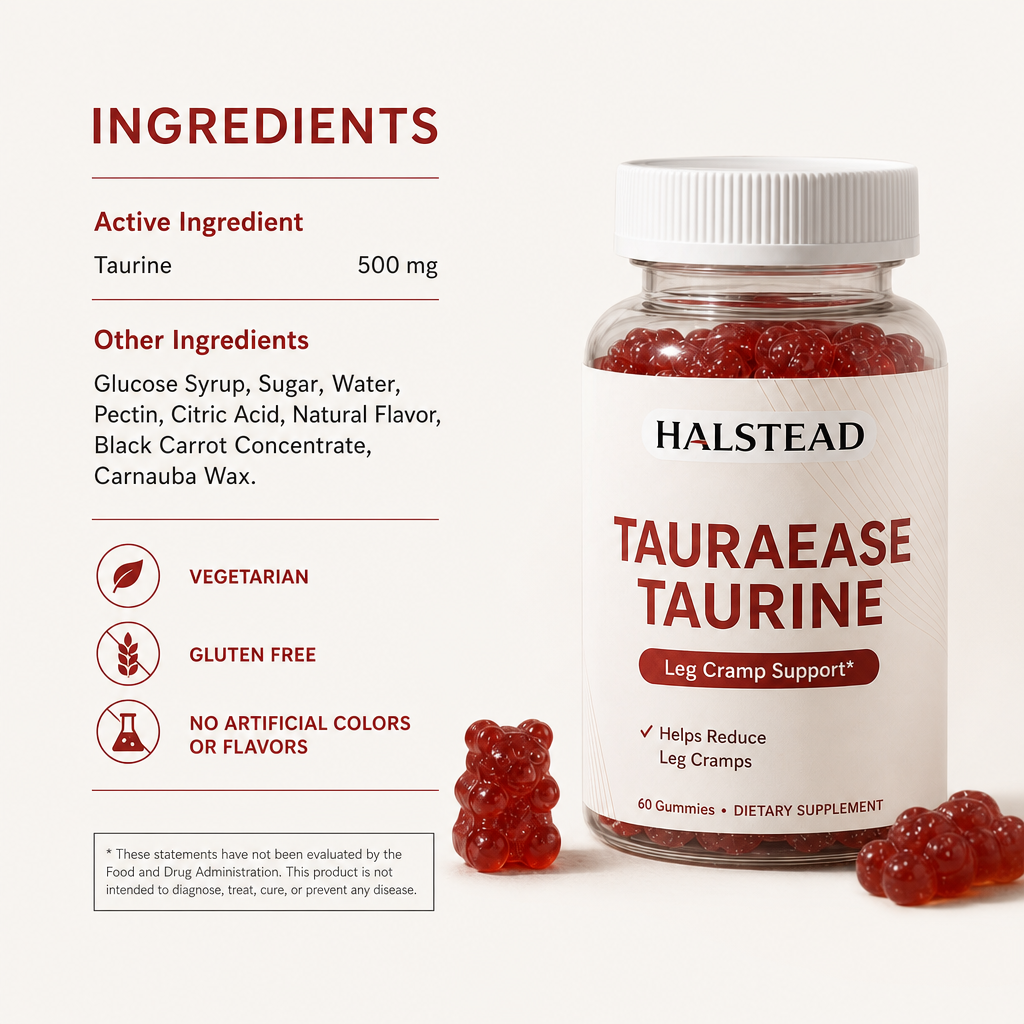 Halstead TauraEase Taurine | For Leg Cramps and Unbroken Nights